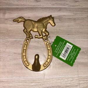Elegant Gold Horse Wall Hook